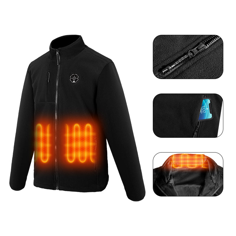 Powerbank Isıtmalı Polar Outdoor Ceket – Siyah