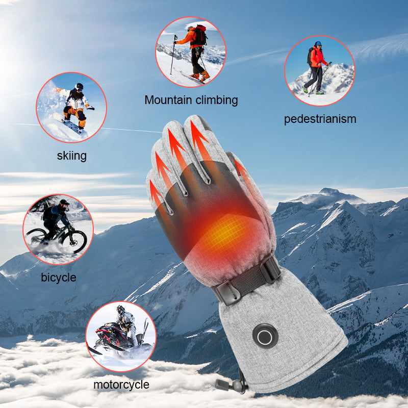 Dokunmatik Ekran Uyumlu Isıtmalı Outdoor Eldiven – Gri